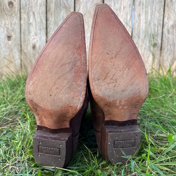 Cowboy Core Vintage Brown Cowboy Boots 9 10 - Picture 2 of 9